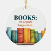 Custom Funny Vriendschap Leesboek Keramisch Ornament (Voorkant)