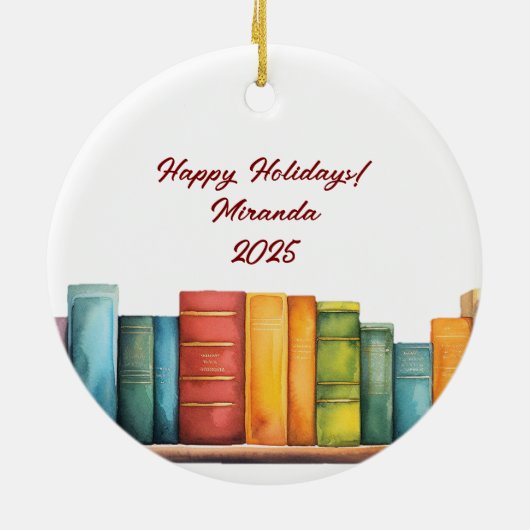 Custom Funny Vriendschap Leesboek Keramisch Ornament (Achterkant)