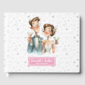 Custom Funny Wedding Guest Book Quirky Paar Gastenboek (Voorkant)