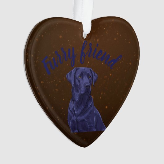 Custom Furry Vriend hond midden Ornament (voorkant)