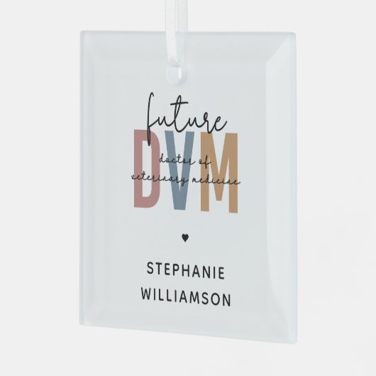 Custom Future DVM Doctor in de diergeneeskunde Glas Ornament (Voorkant links)