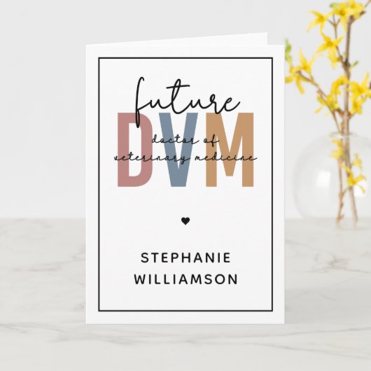Custom Future DVM Doctor in de diergeneeskunde Kaart (Gele Bloem)