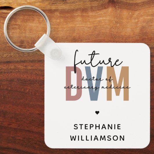 Custom Future DVM Doctor in de diergeneeskunde Sleutelhanger (Voorkant)