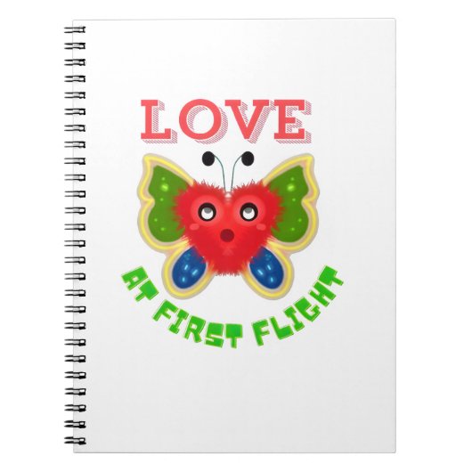 Custom Fuzzy Heart Butterfly Gift Notitieboek (Voorkant)