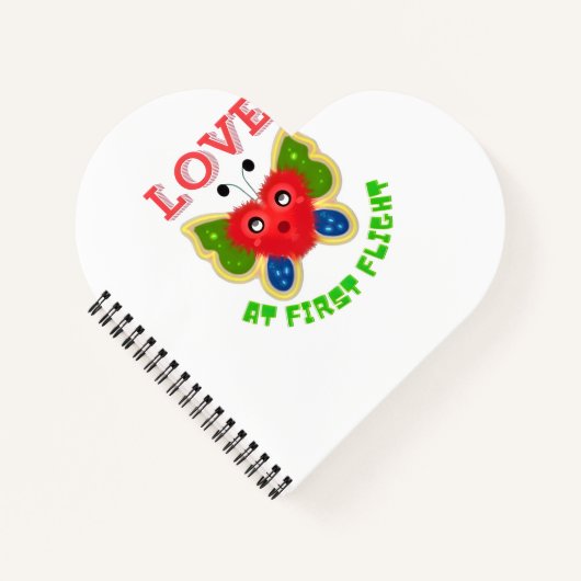 Custom Fuzzy Heart Butterfly Gift Notitieboek (Voorkant)
