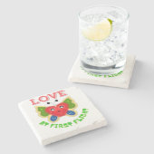 Custom Fuzzy Heart Butterfly Gift Stenen Onderzetter (Zijkant)