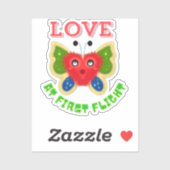 Custom Fuzzy Heart Butterfly Gift Sticker (Vel)