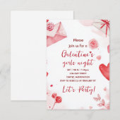 Custom Galentines Love Pattern Party Invitation RSVP Kaartje (Voorkant / Achterkant)