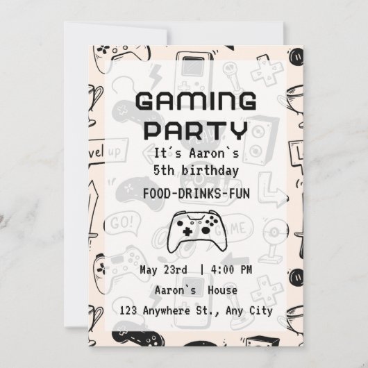 Custom Game Night Invitations Kaart (Voorkant)