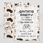 Custom Game Night Invitations Kaart (Voorkant / Achterkant)