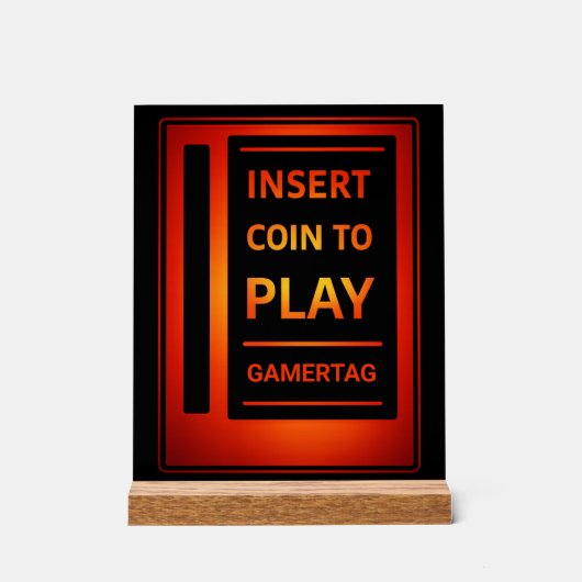 Custom Gamer Desk Decor Sign | Insert Coin to Play (Voorkant)