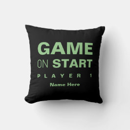 Custom Gamer Game Room Decor Groen Zwart Kussen