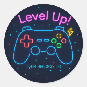 Custom Gamer Round Sticker voor Jongens