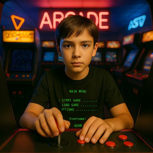 Custom Gamer T-Shirt – Gebruikersnaam & Spel Menu