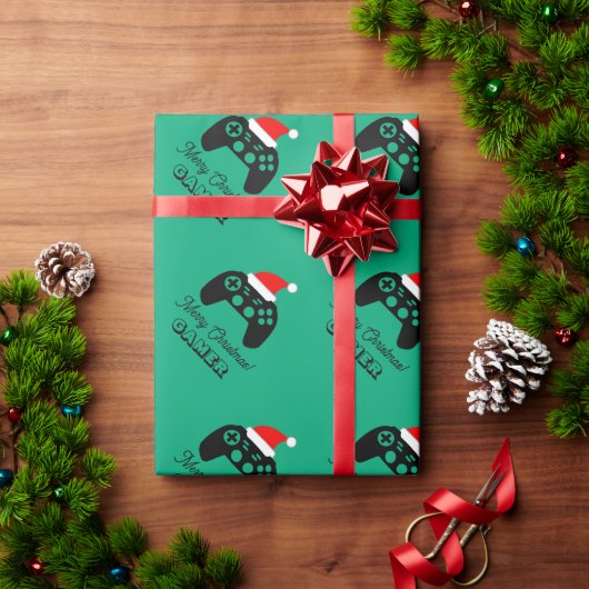 Custom gaming controller Christmas wrapping paper Cadeaupapier (Feestdagen Geschenken)
