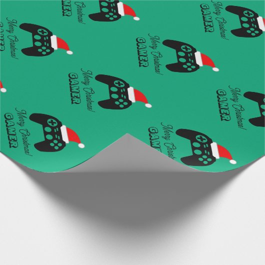 Custom gaming controller Christmas wrapping paper Cadeaupapier (Hoek)