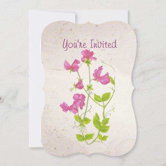 Custom Garden Verjaardagsfeest Custom Sweet Pea Kaart (Voorkant)