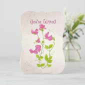 Custom Garden Verjaardagsfeest Custom Sweet Pea Kaart (Staand voorkant)
