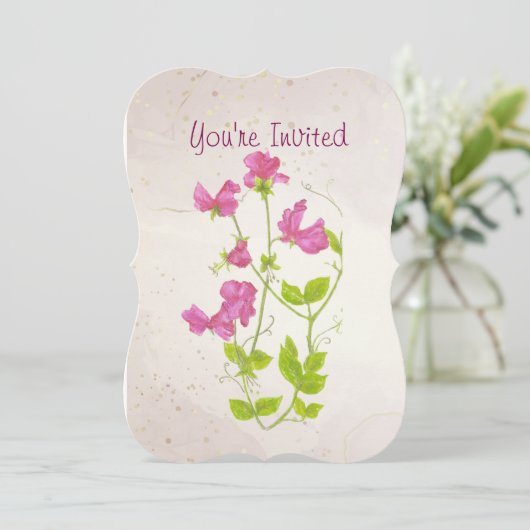 Custom Garden Verjaardagsfeest Custom Sweet Pea Kaart (Staand voorkant)