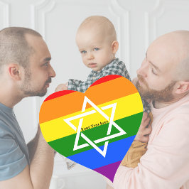 Custom Gay Rainbow Flag Jewish Star van David Hart Sticker