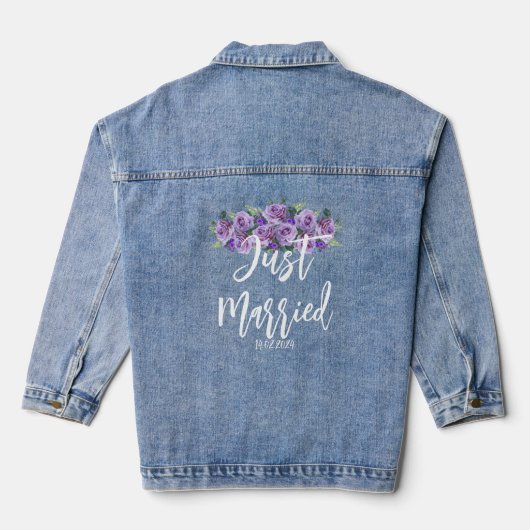 CUSTOM Geborduurde Vrouwen Relaxed Net Getrouwd Denim Jacket (Achterkant)