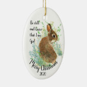 Custom gedateerd kerst zijn nog steeds ik ben God Keramisch Ornament (Rechts)