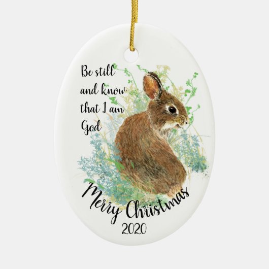 Custom gedateerd kerst zijn nog steeds ik ben God  Keramisch Ornament (Voorkant)