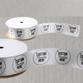 Custom Gedrukt Bedrijf Logo Wit Satijnen Lint