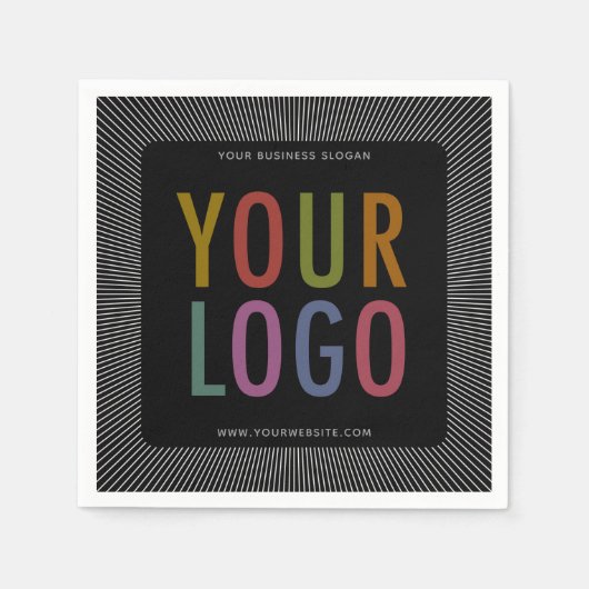 Custom Gedrukte Cocktail Servetten met Bedrijf Log (Voorkant)