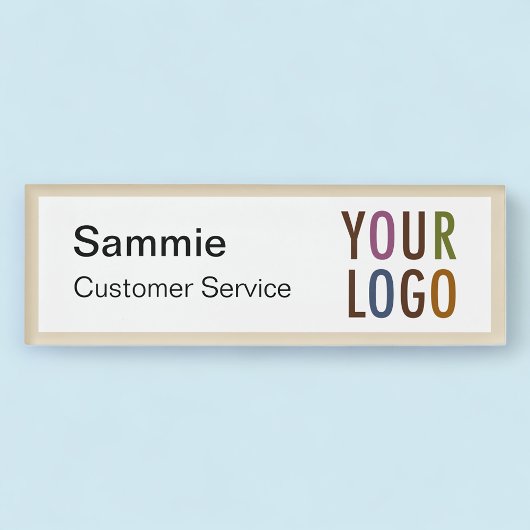 Custom Gedrukte Magnetische Naam Tag Badge met Log