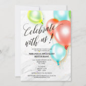 Custom Geel Blauw Rood Ballons Grand Opening Kaart (Voorkant)