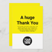 Custom Geel Dank u Medewerker Waardering Kaart (Voorkant / Achterkant)