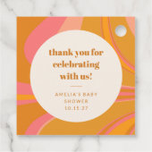 Custom Geel Roze Marmeren Baby shower Dank u Bedankjes Labels (Achterkant)