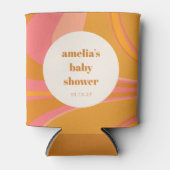 Custom Geel Sinaasappel Roze Marmeren Baby shower Blikjeskoeler (Voorkant)