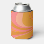 Custom Geel Sinaasappel Roze Marmeren Baby shower Blikjeskoeler (Blikje Achterkant)