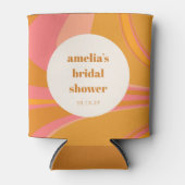 Custom Geel Sinaasappel Roze Marmeren Vrijgezellen Blikjeskoeler (Voorkant)