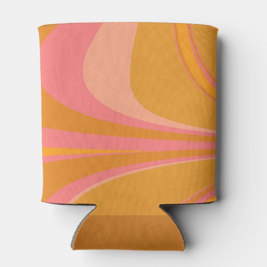 Custom Geel Sinaasappel Roze Marmeren Vrijgezellen Blikjeskoeler (Achterkant)