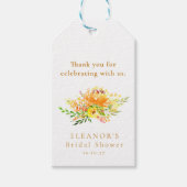 Custom Geel Waterverf Bloemen Vrijgezellenfeest Cadeaulabel (Voorkant)