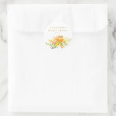 Custom Geel Waterverf Bloemen Vrijgezellenfeest Ronde Sticker (Tas)