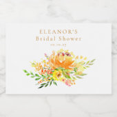 Custom Geel Waterverf Bloemen Vrijgezellenfeest Sparkling Wijnetiket (Enkel label)