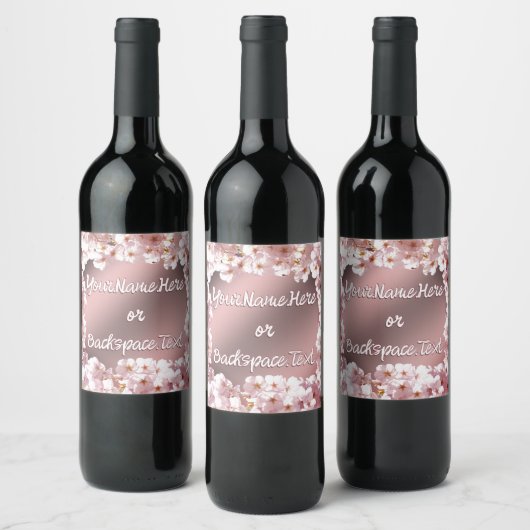 Custom Geluk Fles Label Cherry Blossom Label Wijn Etiket (Flessen)