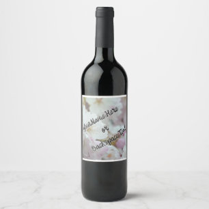 Custom Geluk Fles Label Cherry Blossom Label Wijn Etiket