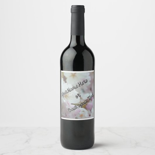 Custom Geluk Fles Label Cherry Blossom Label Wijn Etiket (Voorkant)