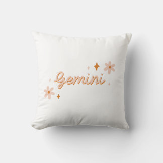 Custom Gemini Zodiac Name & Stars Minimalist Gift Kussen
