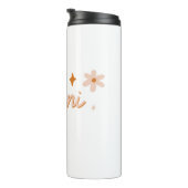 Custom Gemini Zodiac Name & Stars Minimalist Gift Thermosbeker (Geroteerd rechts)