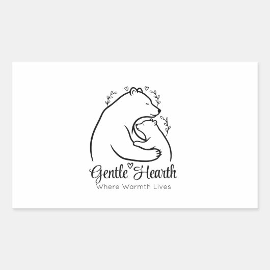 Custom Gentle Bear Hug Rechthoekige Sticker (Voorkant)