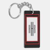 Custom Gentlemen's Monogram Sleutelhanger (Voorkant Links)