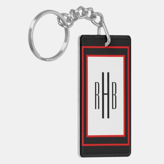 Custom Gentlemen's Monogram Sleutelhanger (Voorkant Links)