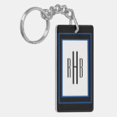 Custom Gentlemen's Monogram Sleutelhanger (Voorkant Links)