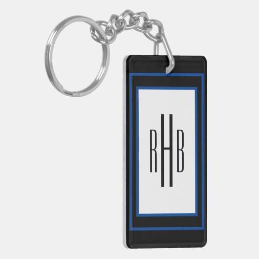 Custom Gentlemen's Monogram Sleutelhanger (Voorkant Links)